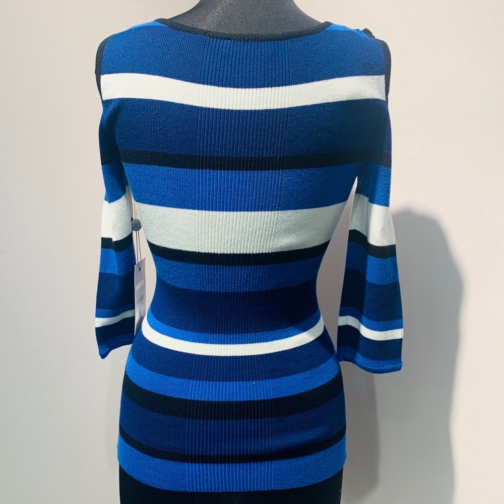 Bright Blue Cold Shoulder Ribbed - Picture 2 of 5